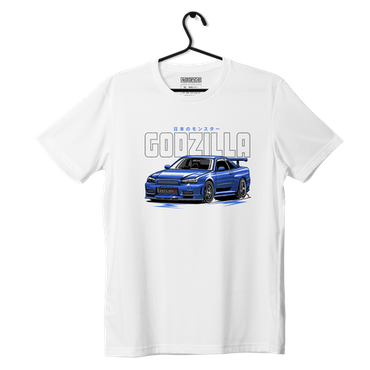 Bílé tričko NISSAN R34 GODZILLA