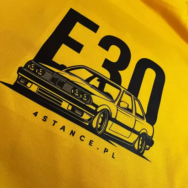 BMW E30 Classic Yellow mikina s kapucí