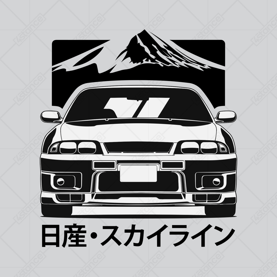 Hrnek pro fanouška Nissan Skyline GT-R R33 BW JDM