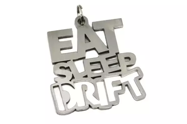 Přívěsek na klíče z nerezové oceli Eat sleep drift