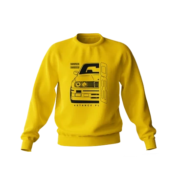 BMW E30 yellow front sweatshirt