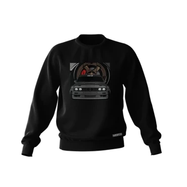 Black BMW E30 grey sweatshirt