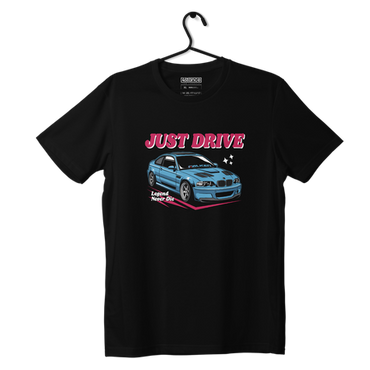 Black BMW E46 Just Drive T-Shirt