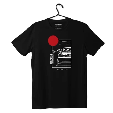 Black HONDA CRX DEL SOL JDM T-shirt