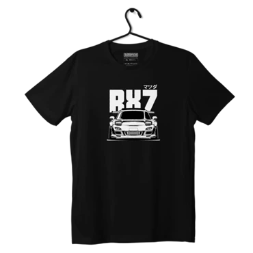 Black MAZDA RX-7 BW T-shirt