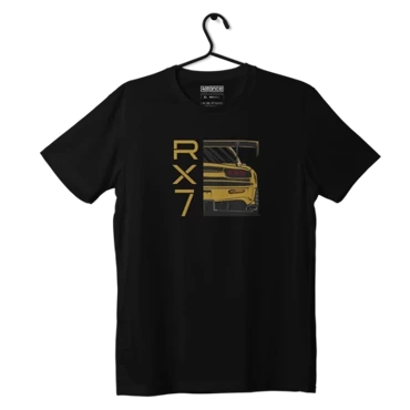 Black MAZDA RX-7 RX7 YELLOW T-Shirt