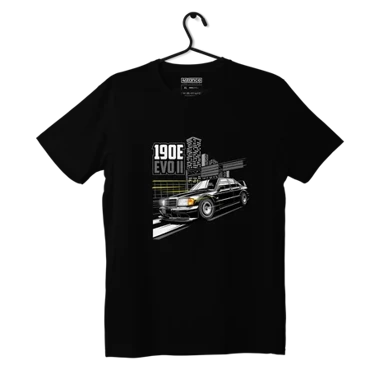 Black Mercedes W201 E190 AMG EVOII T-shirt