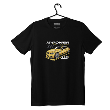 Black T-shirt BMW E90 M3 yellow shirt