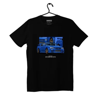 Black T-shirt NISSAN SKYLINE R34