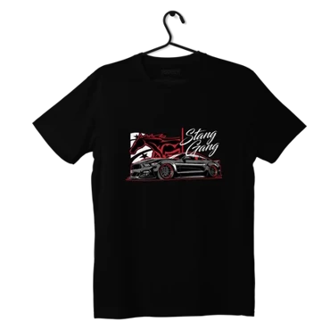 Black T-shirt shirt FORD Mustang Stang Gang