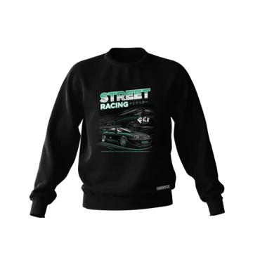 Black TOYOTA SUPRA MK4 STREET RACING sweatshirt