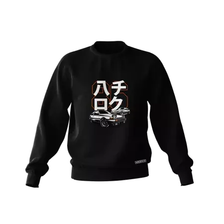 Black Toyota AE86 sweatshirt HACHIROKU