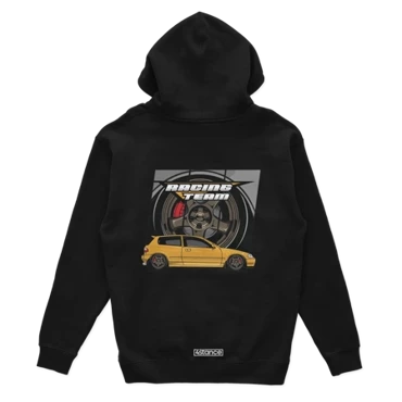 Black hooded sweatshirt HONDA CIVIC V RACING TEAM