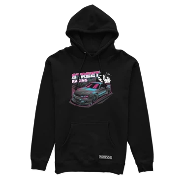 Black hooded sweatshirt NISSAN S15 STREET RAICING