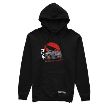 Black hooded sweatshirt NISSAN SKYLINE R34 GODZILLA