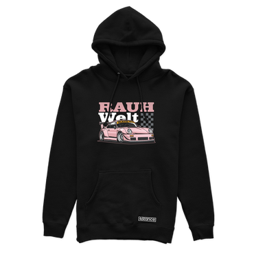 Black hooded sweatshirt PORSCHE 911 RWB PINK