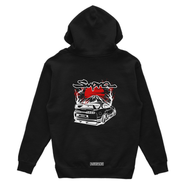 Black hooded sweatshirt TOYOTA Supra MK4 SAKURA