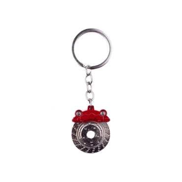 Brake disc keychain with caliper red