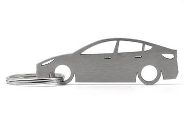 Stainless steel Tesla Model Y key ring