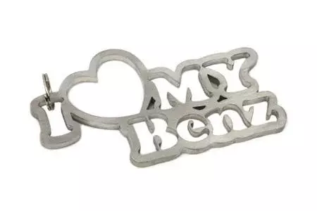 Stainless steel key ring I love my Benz