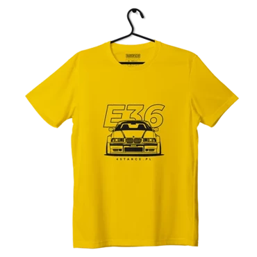 T-shirt front BMW E36 yellow