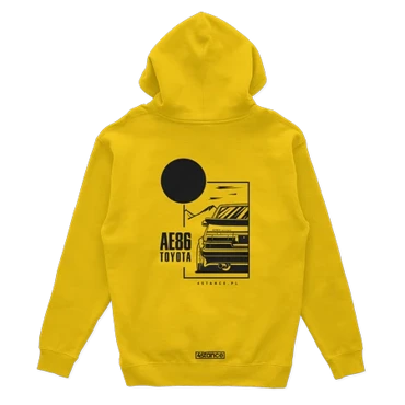 Toyota AE86 yellow hooded sweatshirt