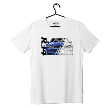 White Nissan Skyline GT-R R34 JDM T-shirt