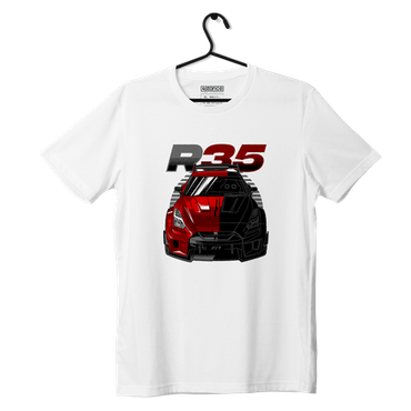 White Nissan Skyline GT-R R35 Liberty Walk T-shirt