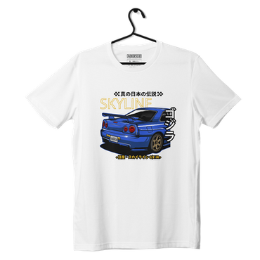 White T-shirt NISSAN R34