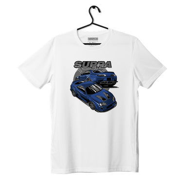 White T-shirt T-shirt Toyota Supra mk4 Blue