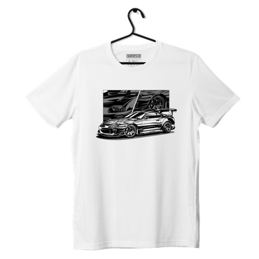 White T-shirt Toyota Supra mk4 B/W