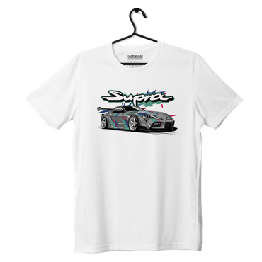 White T-shirt Toyota Supra mk5 HKS