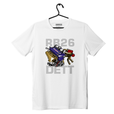 White T-shirt engine RB26 DETT