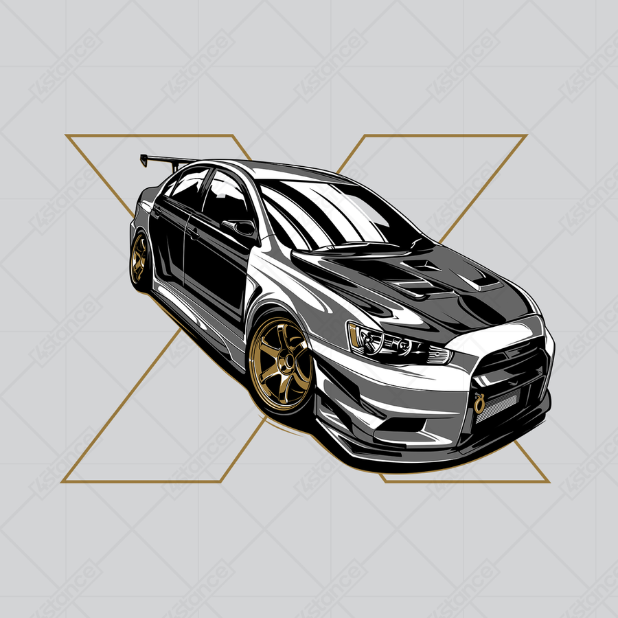 Mug for a Mitsubishi Lancer EVO X Gold JDM fan