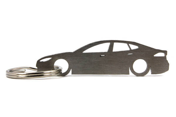 Stainless steel Tesla Model S key ring