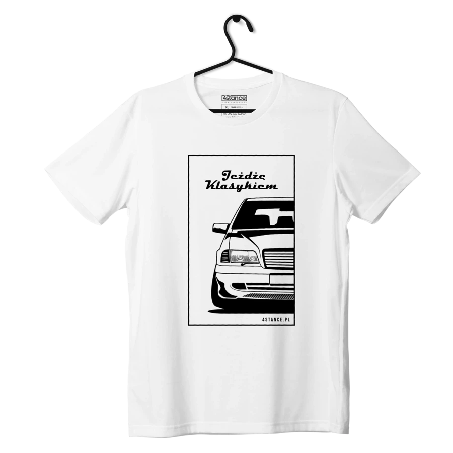 White MERCEDES W202 T-shirt I drive a classic