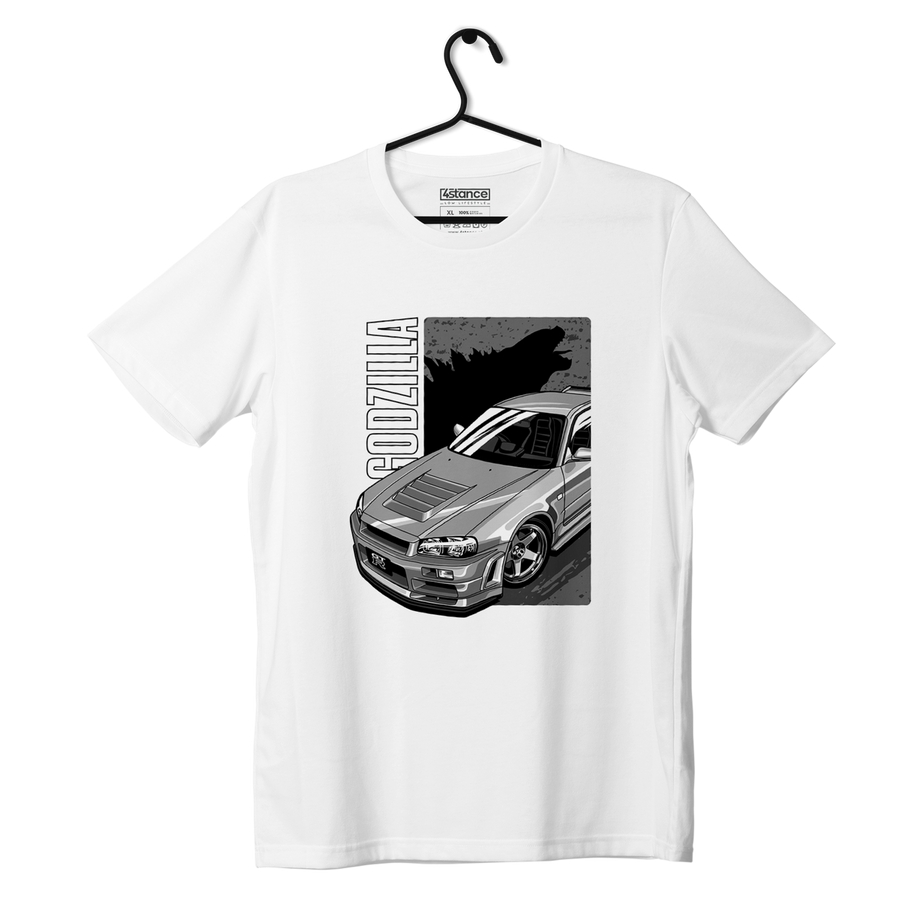 White Nissan Skyline GT-R R34 Nismo T-shirt