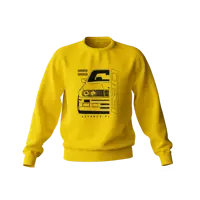 BMW E30 yellow front sweatshirt