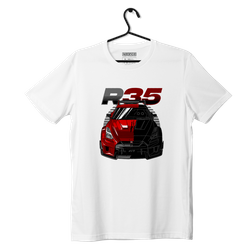 White Nissan Skyline GT-R R35 Liberty Walk T-shirt