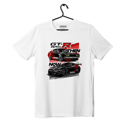 White T-shirt Nissan Skyline GT-R ADVAN