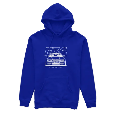 Kapuzensweatshirt vorne BMW E36 blau