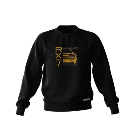 MAZDA RX-7 RX7 YELLOW schwarzes Sweatshirt