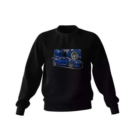 Nissan Skyline GT-R R35 Blaues Sweatshirt in schwarz