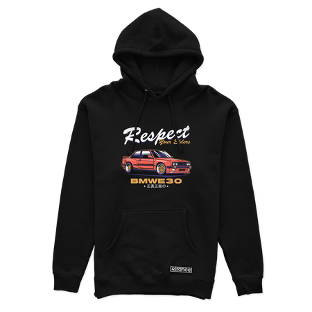 Schwarzer BMW E30 Respect Hoodie