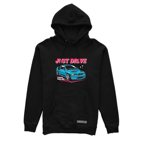 Schwarzer BMW E46 Just Drive Hoodie