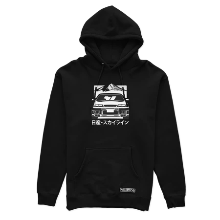 Schwarzer Kapuzenpullover NISSAN R33 JAPAN