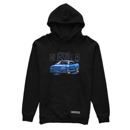 Schwarzer Kapuzenpullover NISSAN R34 GODZILLA