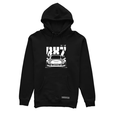 Schwarzer MAZDA RX-7 BW Hoodie