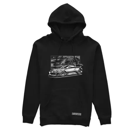 Schwarzer Toyota Supra mk4 B/W Hoodie