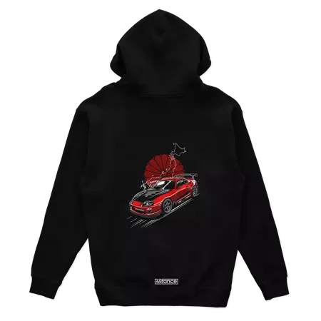 Schwarzer Toyota Supra mk4 Red Sun Hoodie